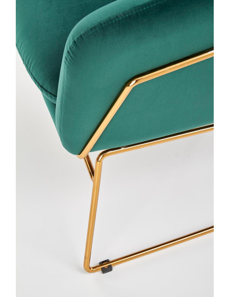 SOFT Fotel Wypoczynkowy Ciemnozielony Velvet/Złoty - Luksus i Komfort