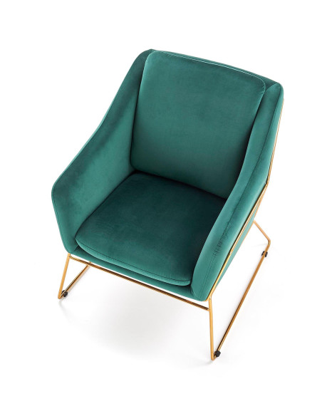 SOFT Fotel Wypoczynkowy Ciemnozielony Velvet/Złoty - Luksus i Komfort