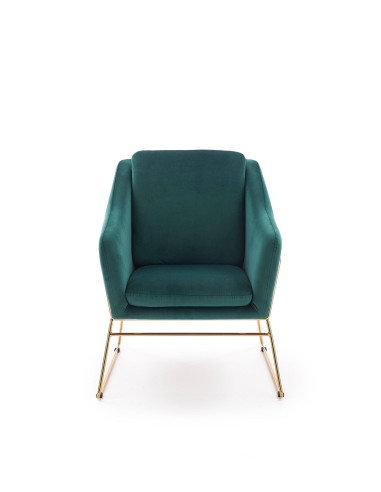 SOFT Fotel Wypoczynkowy Ciemnozielony Velvet/Złoty - Luksus i Komfort