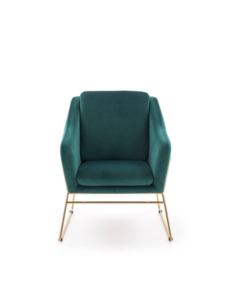 SOFT Fotel Wypoczynkowy Ciemnozielony Velvet/Złoty - Luksus i Komfort