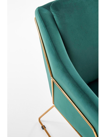 SOFT Fotel Wypoczynkowy Ciemnozielony Velvet/Złoty - Luksus i Komfort