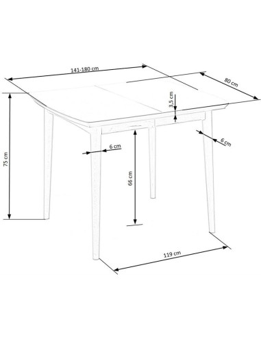 BARRET Stół Rozkładany 90-190cm Biały/Dąb Lefkas - Stylowa Funkcjonalność