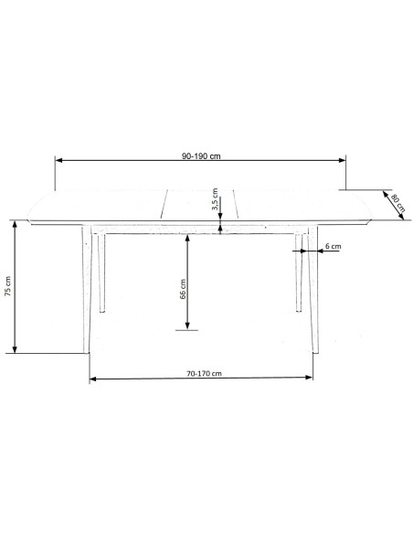 BARRET Stół Rozkładany 90-190cm Biały/Dąb Lefkas - Stylowa Funkcjonalność