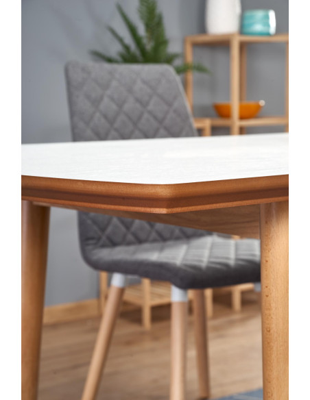 BARRET Stół Rozkładany 90-190cm Biały/Dąb Lefkas - Stylowa Funkcjonalność