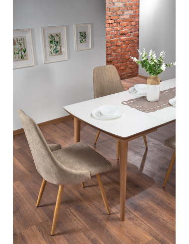 BARRET Stół Rozkładany 90-190cm Biały/Dąb Lefkas - Stylowa Funkcjonalność