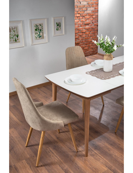 BARRET Stół Rozkładany 90-190cm Biały/Dąb Lefkas - Stylowa Funkcjonalność