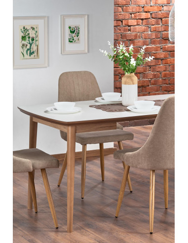 BARRET Stół Rozkładany 90-190cm Biały/Dąb Lefkas - Stylowa Funkcjonalność