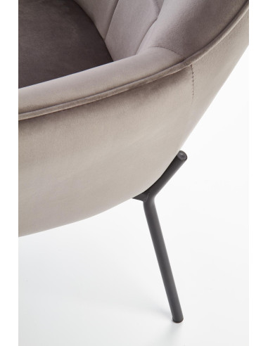 CASTEL Fotel Wypoczynkowy Pikowany Jasny Popiel Velvet - Elegancja i Komfort