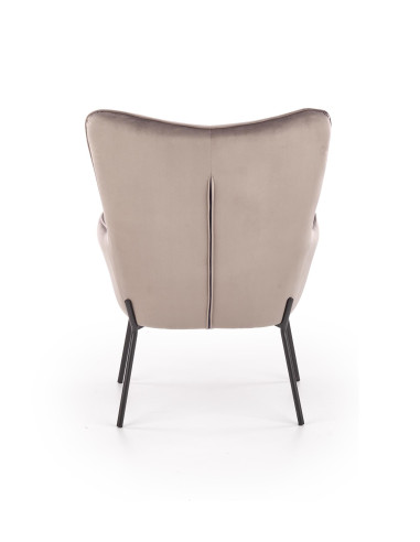 CASTEL Fotel Wypoczynkowy Pikowany Jasny Popiel Velvet - Elegancja i Komfort