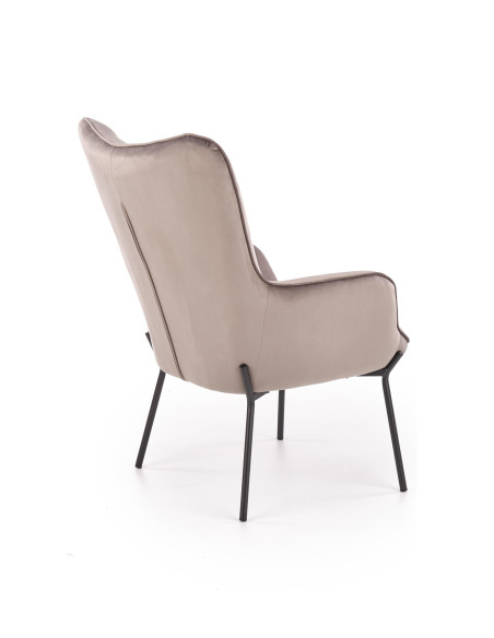 CASTEL Fotel Wypoczynkowy Pikowany Jasny Popiel Velvet - Elegancja i Komfort