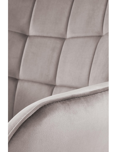 CASTEL Fotel Wypoczynkowy Pikowany Jasny Popiel Velvet - Elegancja i Komfort