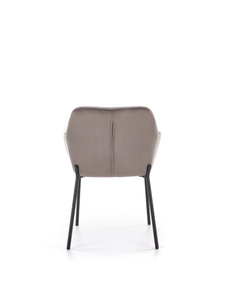 K305 Krzesło Popielaty Velvet z Czarnymi Nogami - Nowoczesność i Wygoda