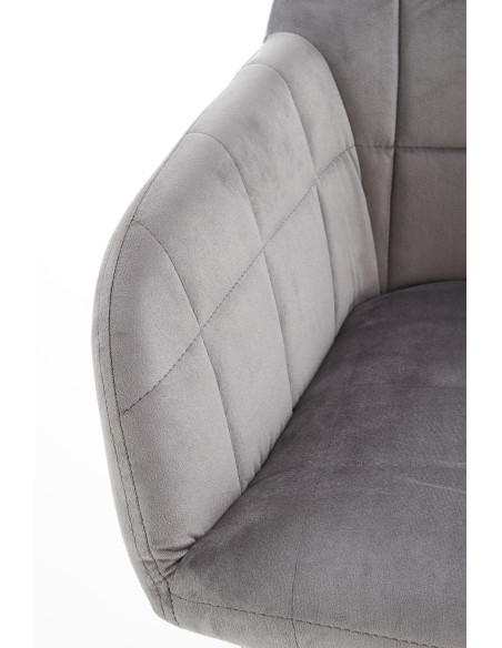 K305 Krzesło Popielaty Velvet z Czarnymi Nogami - Nowoczesność i Wygoda