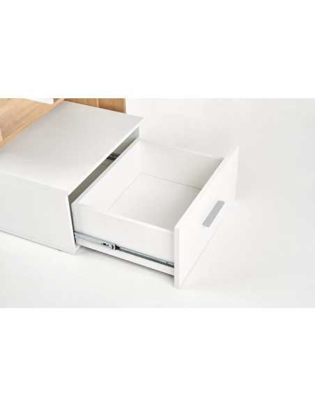 GROSSO Biurko 149/50/105 cm Dąb Złoty/Biały z Szufladą i Półkami- Praktyczne