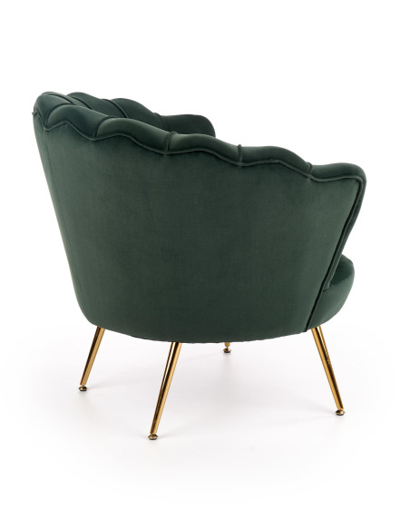 AMORINITO Fotel Wypoczynkowy Zielony Velvet/Złote Nóżki - Luksusowy Odpoczynek