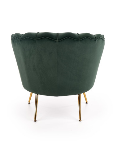 AMORINITO Fotel Wypoczynkowy Zielony Velvet/Złote Nóżki - Luksusowy Odpoczynek
