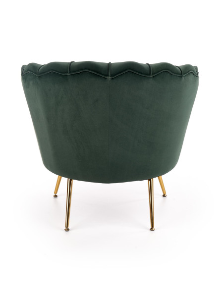 AMORINITO Fotel Wypoczynkowy Zielony Velvet/Złote Nóżki - Luksusowy Odpoczynek