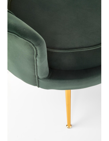 AMORINITO Fotel Wypoczynkowy Zielony Velvet/Złote Nóżki - Luksusowy Odpoczynek