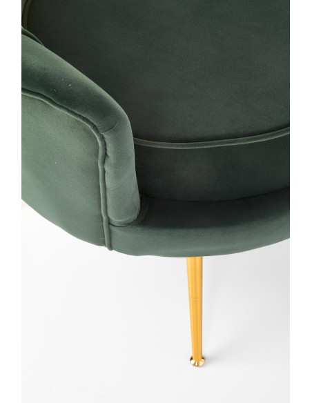 AMORINITO Fotel Wypoczynkowy Zielony Velvet/Złote Nóżki - Luksusowy Odpoczynek