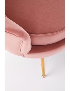 AMORINITO Fotel Wypoczynkowy Różowy Velvet/Złote Nóżki - Komfort i Elegancja 2