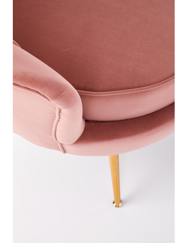 AMORINITO Fotel Wypoczynkowy Różowy Velvet/Złote Nóżki - Komfort i Elegancja