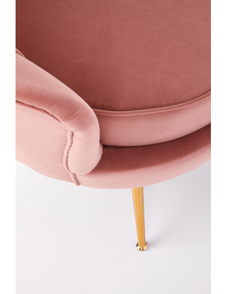 AMORINITO Fotel Wypoczynkowy Różowy Velvet/Złote Nóżki - Komfort i Elegancja