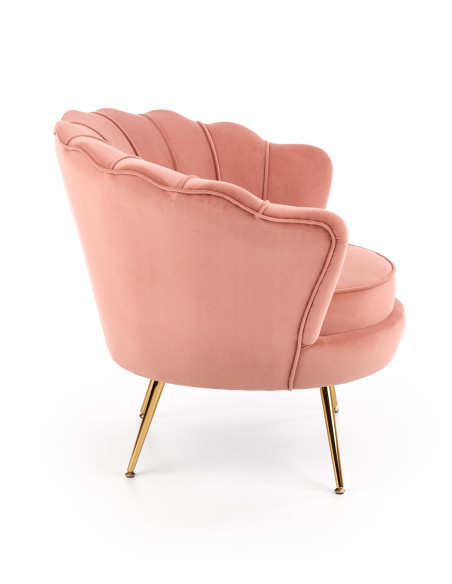 AMORINITO Fotel Wypoczynkowy Różowy Velvet/Złote Nóżki - Komfort i Elegancja