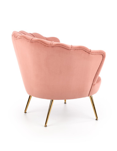 AMORINITO Fotel Wypoczynkowy Różowy Velvet/Złote Nóżki - Komfort i Elegancja