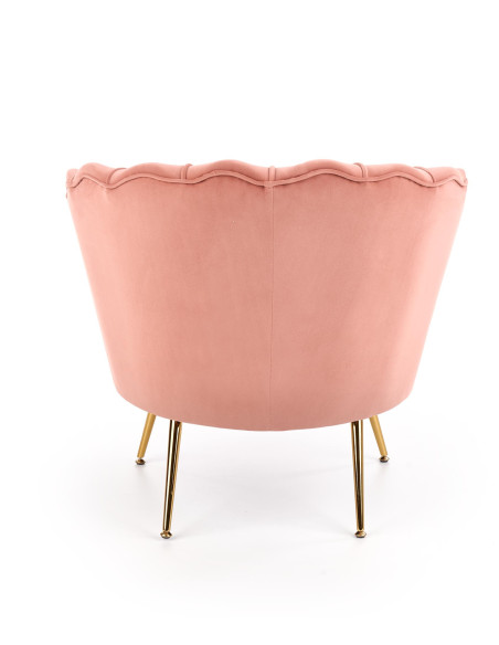 AMORINITO Fotel Wypoczynkowy Różowy Velvet/Złote Nóżki - Komfort i Elegancja