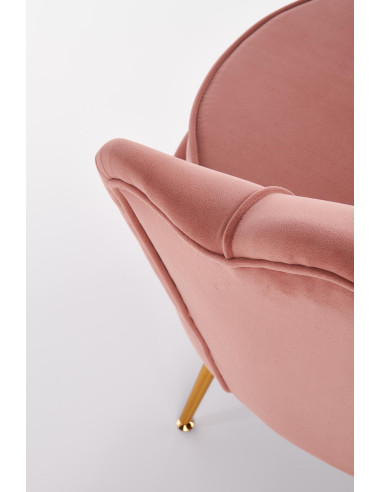 AMORINITO Fotel Wypoczynkowy Różowy Velvet/Złote Nóżki - Komfort i Elegancja