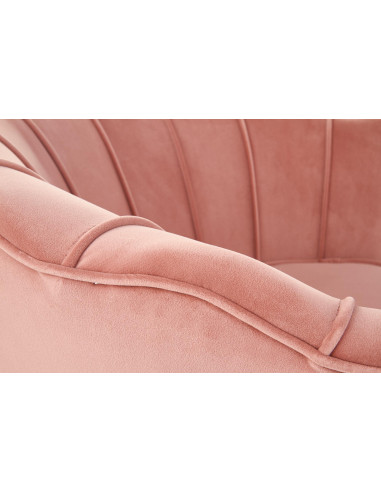 AMORINITO Fotel Wypoczynkowy Różowy Velvet/Złote Nóżki - Komfort i Elegancja