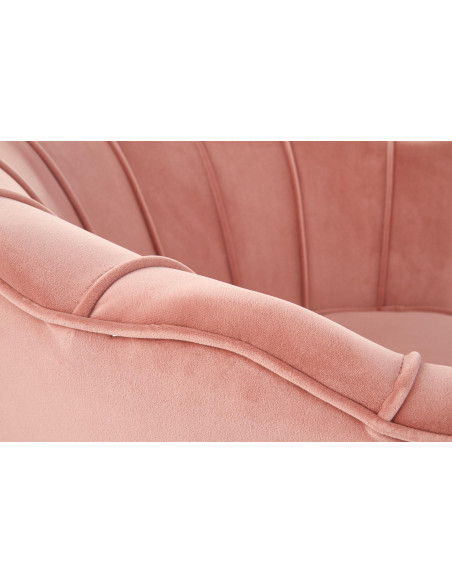 AMORINITO Fotel Wypoczynkowy Różowy Velvet/Złote Nóżki - Komfort i Elegancja