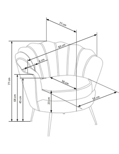 AMORINITO Fotel Wypoczynkowy Popielaty Velvet/Złote Nóżki - Subtelny Luxus