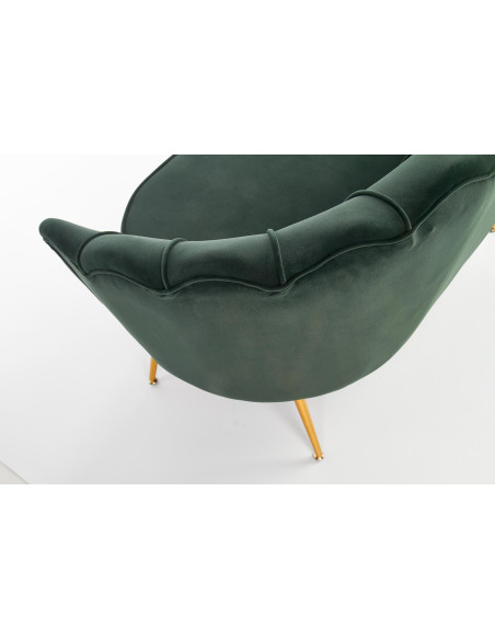 AMORINITO XL Fotel Wypoczynkowy Zielony Velvet/Złote Nóżki- Komfort i Luksus XL