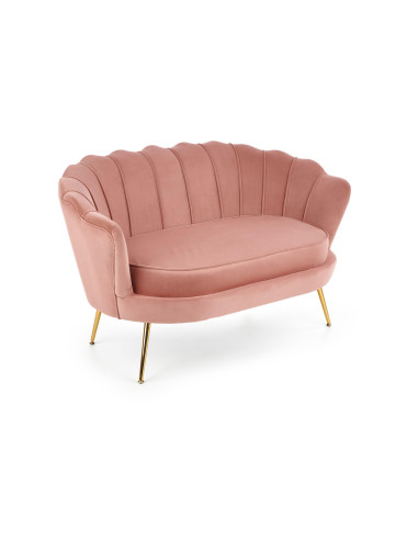 AMORINITO XL Fotel Wypoczynkowy Różowy Velvet/Złote Nóżki - Elegancja XL