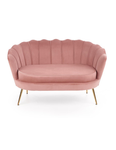 AMORINITO XL Fotel Wypoczynkowy Różowy Velvet/Złote Nóżki - Elegancja XL