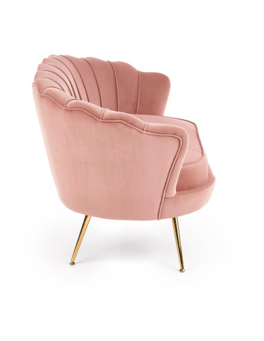 AMORINITO XL Fotel Wypoczynkowy Różowy Velvet/Złote Nóżki - Elegancja XL