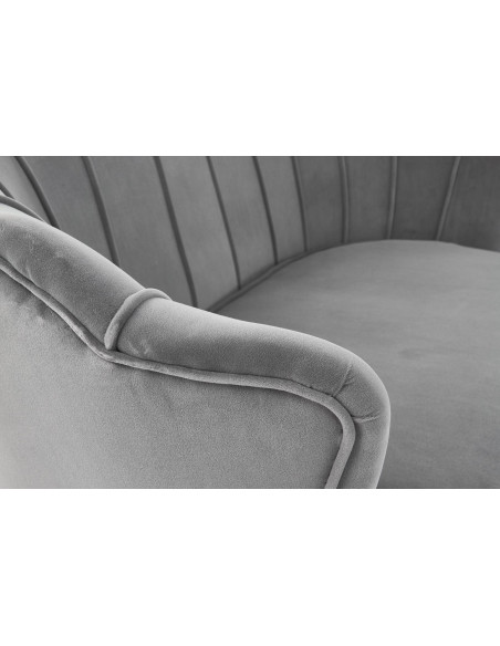 AMORINITO XL Fotel Wypoczynkowy Popielaty Velvet/Złote Nóżki - Przestronność XL