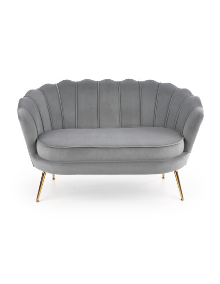 AMORINITO XL Fotel Wypoczynkowy Popielaty Velvet/Złote Nóżki - Przestronność XL