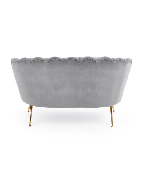 AMORINITO XL Fotel Wypoczynkowy Popielaty Velvet/Złote Nóżki - Przestronność XL