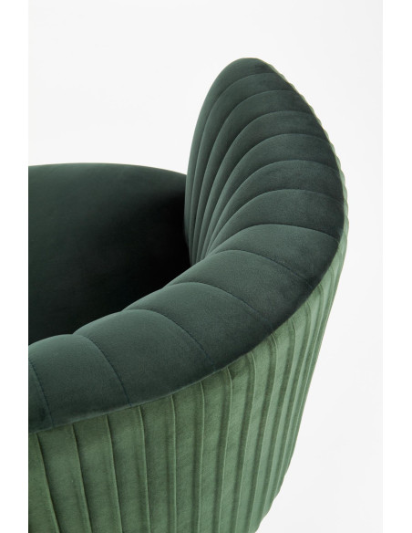 CROWN Fotel Wypoczynkowy Kubełkowy Zielony VELVET/Złote Nóżki - Glamour