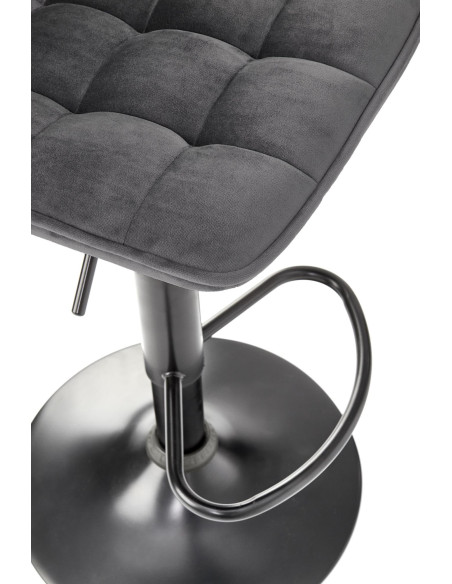 H95 Hoker Ciemny Pikowany Popiel VELVET / Czarny - Nowoczesność w Barze