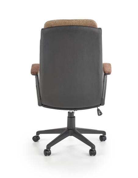 Fotel gabinetowy HERBIC tkanina / eco skóra / brązowy / czarny