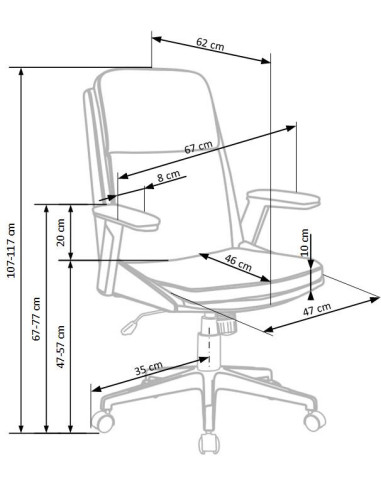 Fotel gabinetowy HERBIC tkanina / eco skóra / brązowy / czarny