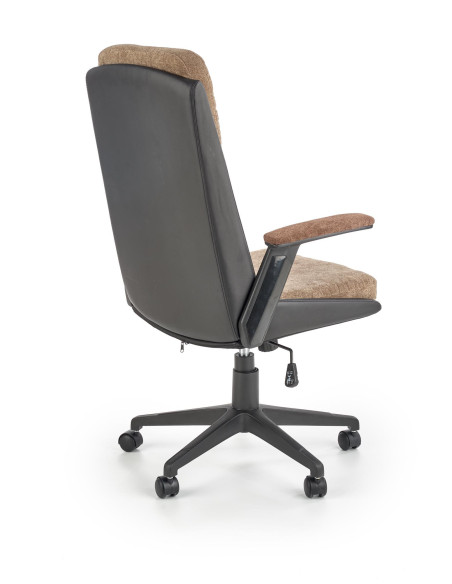 Fotel gabinetowy HERBIC tkanina / eco skóra / brązowy / czarny