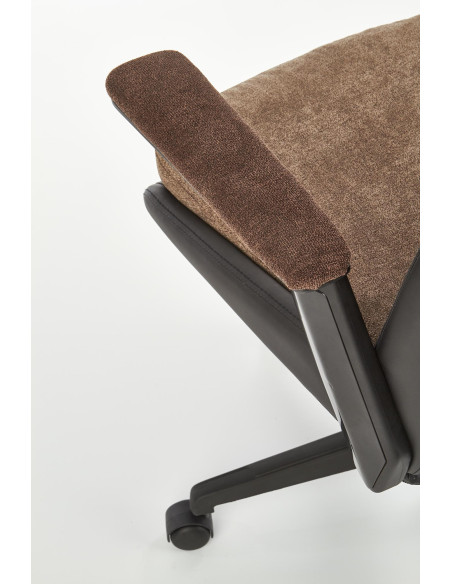 Fotel gabinetowy HERBIC tkanina / eco skóra / brązowy / czarny