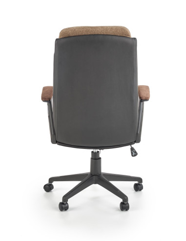 Fotel gabinetowy HERBIC tkanina / eco skóra / brązowy / czarny