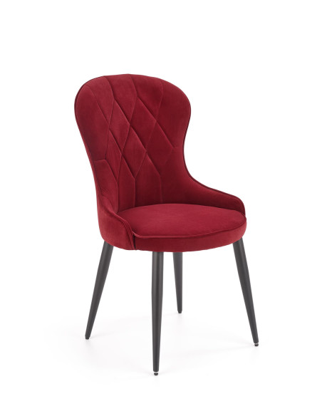 K366 Krzesło z Okrągłym Siedziskiem Bordowe VELVET - Elegancki Styl