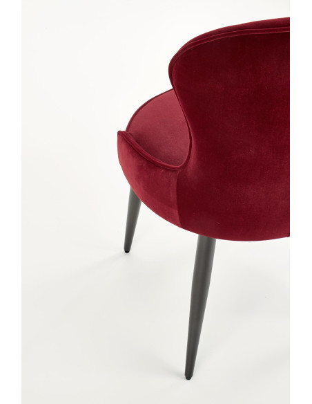 K366 Krzesło z Okrągłym Siedziskiem Bordowe VELVET - Elegancki Styl