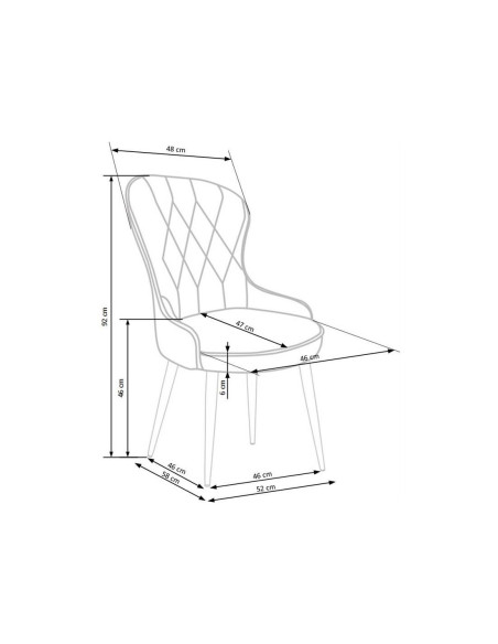 K366 Krzesło z Okrągłym Siedziskiem Bordowe VELVET - Elegancki Styl